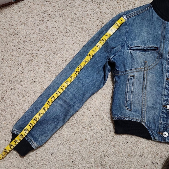 Marithe Francois Girbaud Bomber Denim Jacket Cropped Y2K Size M - Picture 14 of 14